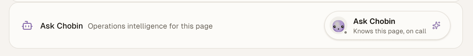 The Ask Chobin footer at the bottom of an Operations tab.