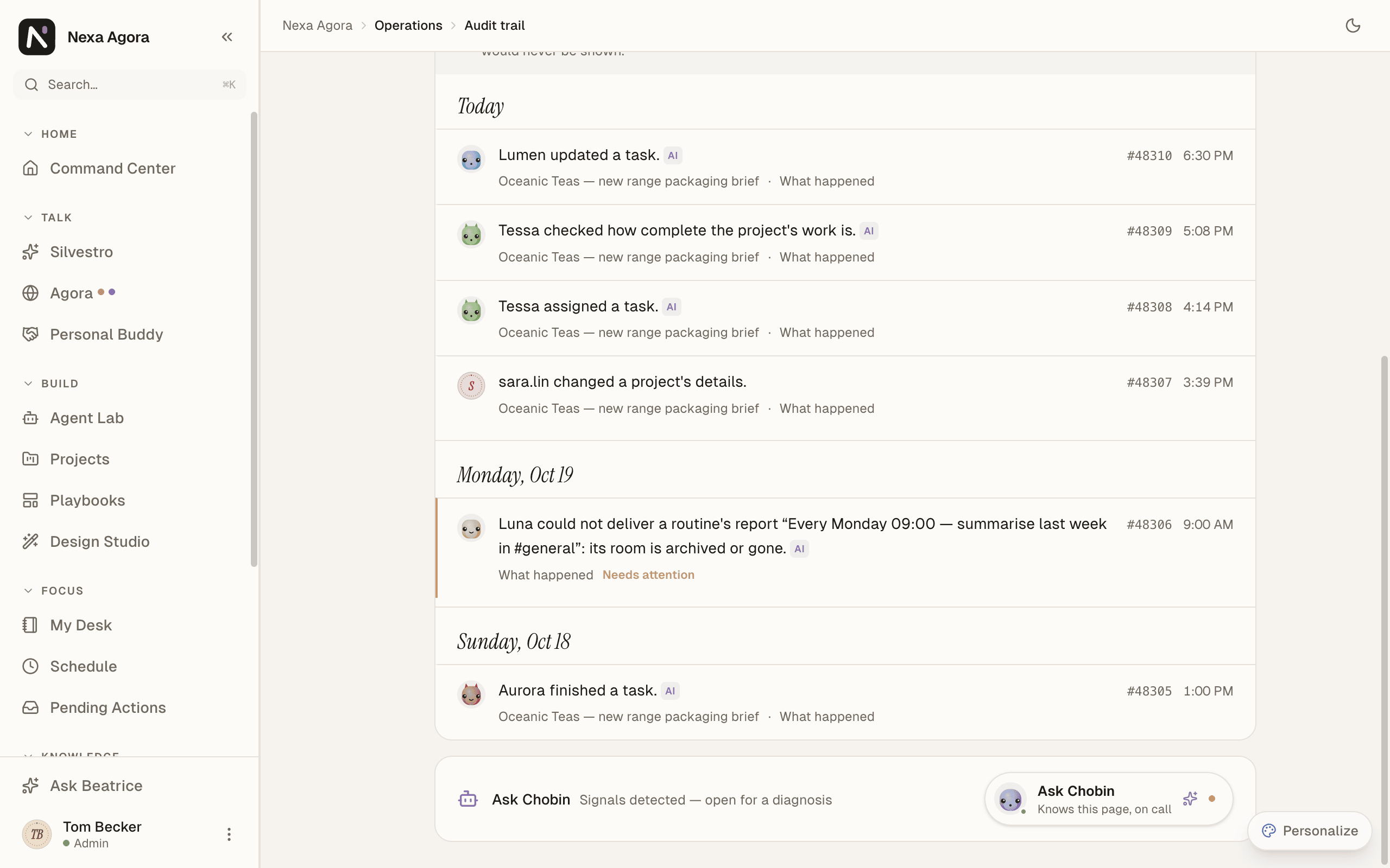 The Ask Chobin footer with "Signals detected — open for a diagnosis".