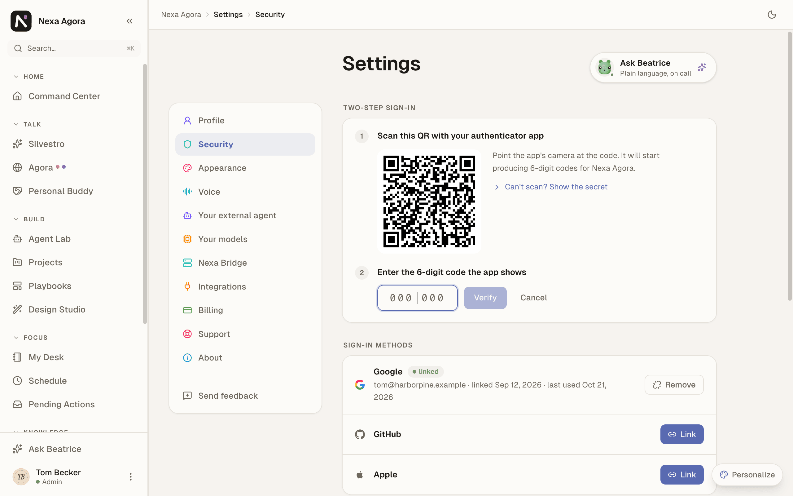 The step "Scan this QR with your authenticator app".